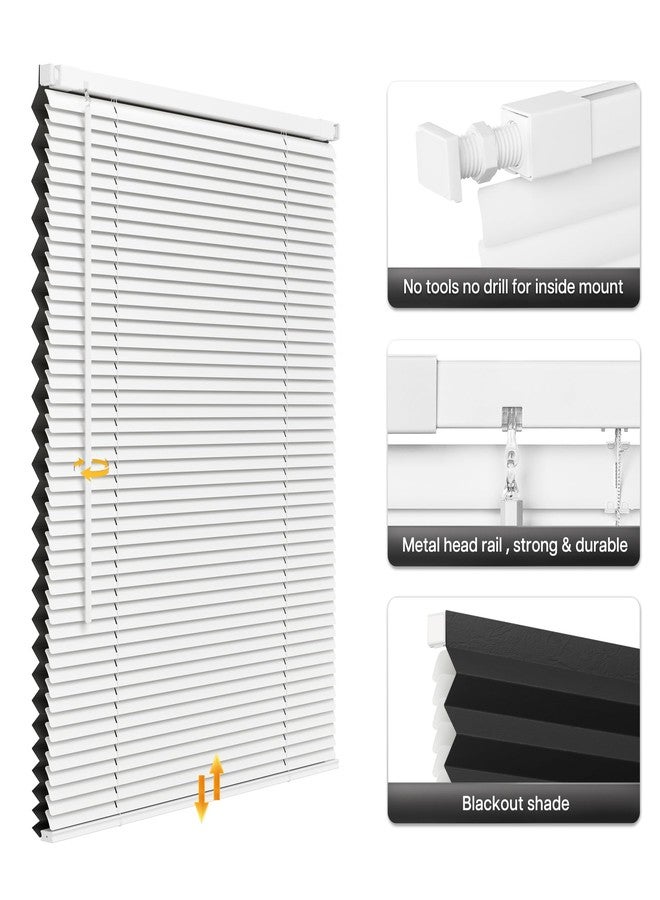 LazBlinds ستائر LazBlinds اللاسلكية المصنوعة من الفينيل، مقاس 1 بوصة، سهلة التركيب بدون أدوات أو مثقاب، توفر تعتيمًا كاملاً للنوافذ الداخلية، وتحجب الضوء تمامًا، مقاس 26 بوصة عرضًا × 48 بوصة ارتفاعًا، لون أبيض. - Image 4