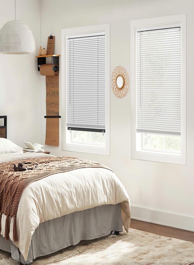LazBlinds ستائر LazBlinds اللاسلكية المصنوعة من الفينيل، مقاس 1 بوصة، سهلة التركيب بدون أدوات أو مثقاب، توفر تعتيمًا كاملاً للنوافذ الداخلية، وتحجب الضوء تمامًا، مقاس 26 بوصة عرضًا × 48 بوصة ارتفاعًا، لون أبيض. - Image 5