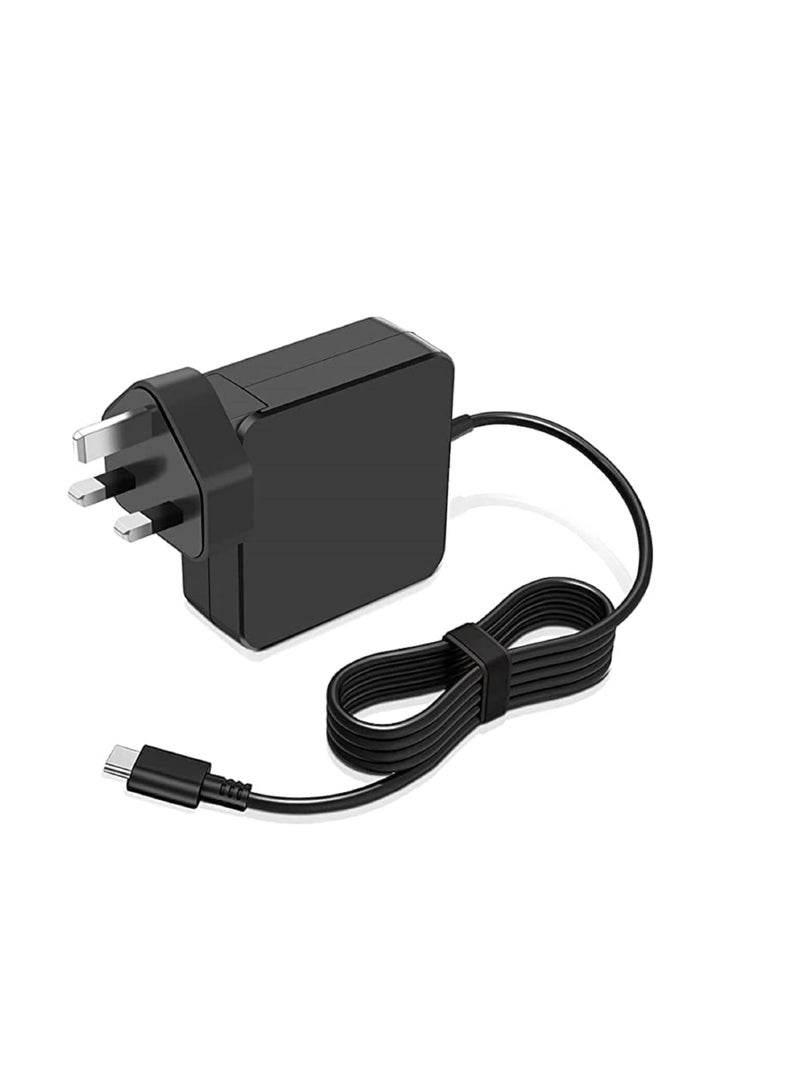 65W USB C Replacement Power Adapter Compatible With Lenovo Think Pad Yoga, HP chrome book, Dell XPS, ASUS, Acer, HUAWEI, Xiaomi, Samsung and more Type C Devices PD Laptop Power Supply