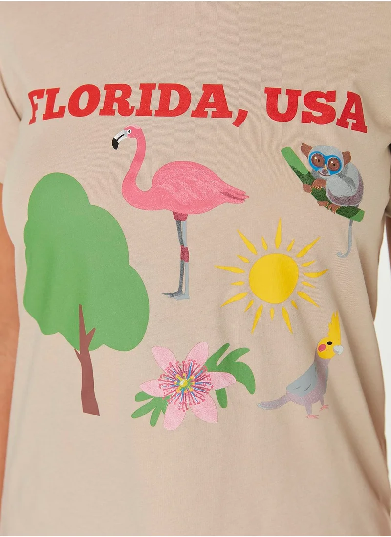 trendyol Round Neck Printed T-Shirt
