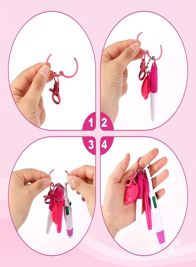 BTFO 5 Pcs Pink Nurse Pen Set, LED Keychain Flashlight Mini Highlighter Marker Colored Ballpoint Pen & Keychain Badge Reel Accessories for Nurse Supplies Gifts - Image 5