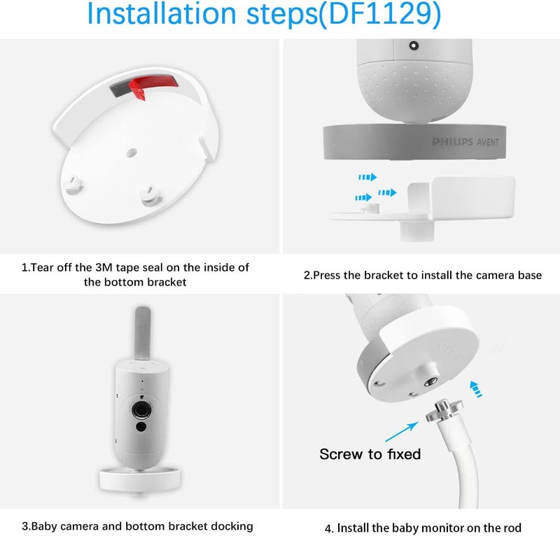 Koroao مشبك تثبيت لكاميرا مراقبة الأطفال Philips Avent Connected SCD97337 SCD92326 SCD92126 باللون الأبيض - Image 4
