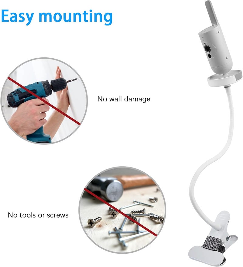 Koroao مشبك تثبيت لكاميرا مراقبة الأطفال Philips Avent Connected SCD97337 SCD92326 SCD92126 باللون الأبيض - Image 5