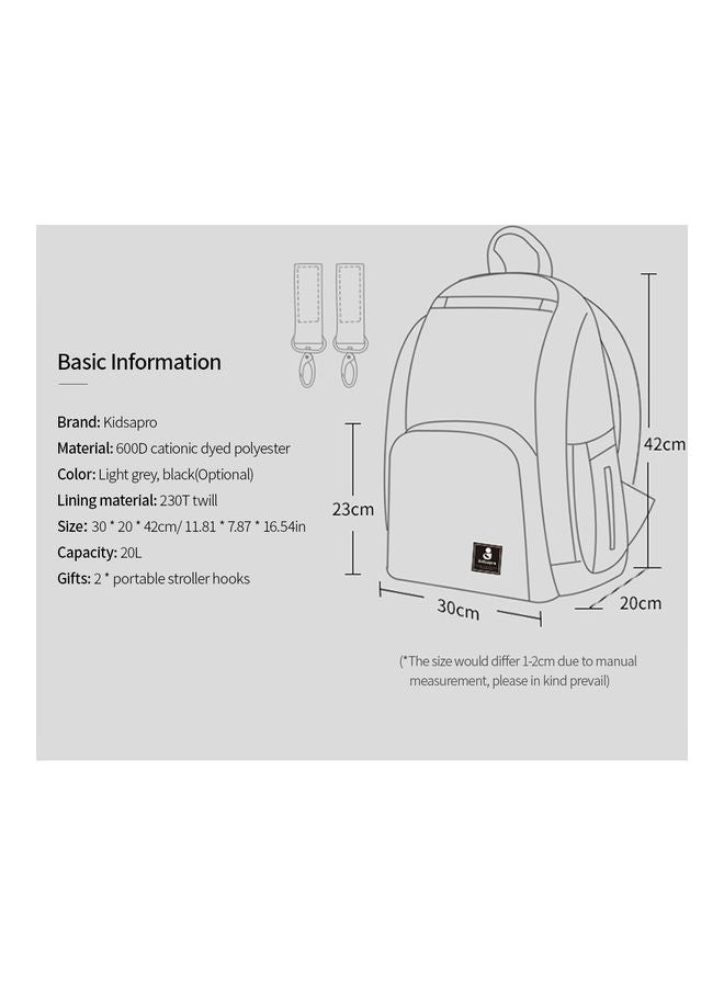 NIBEMINENT Multi-Functional Waterproof Large Capacity Diaper Baby Backpack With Stroller Hooks - Image 3