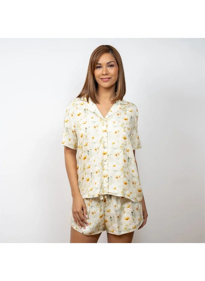 Aadaraya Aadaraya Floral Print Shirt and Shorts Set