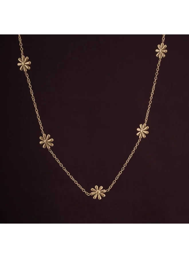بالموناس PALMONAS 18k Gold Tone Plated Daisy Flower Necklace
 for Women