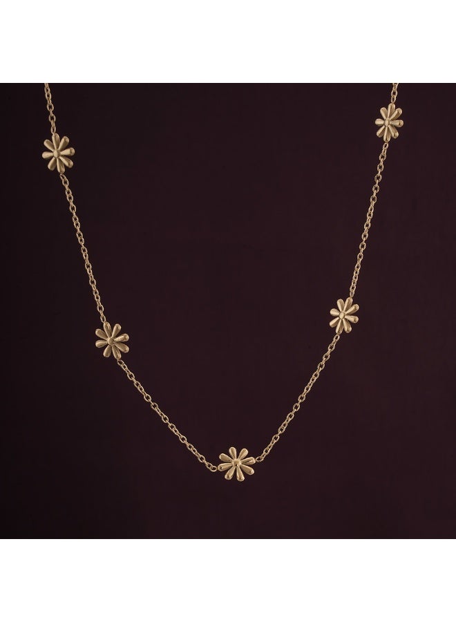 PALMONAS 18k Gold Tone Plated Daisy Flower Necklace
 for Women - Image 2