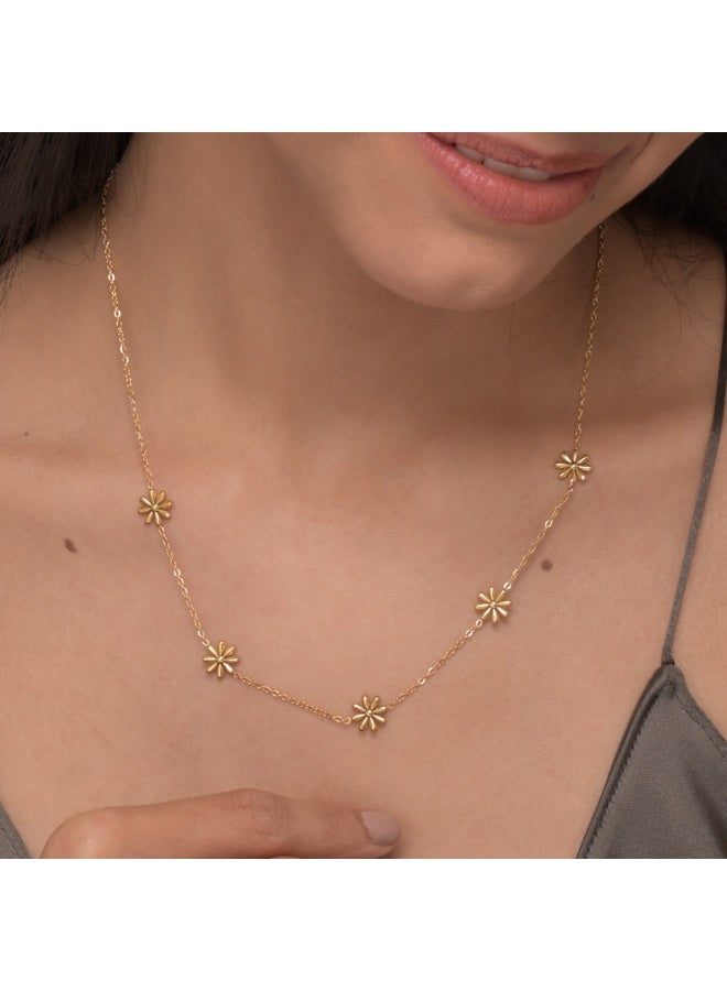 PALMONAS 18k Gold Tone Plated Daisy Flower Necklace
 for Women - Image 4