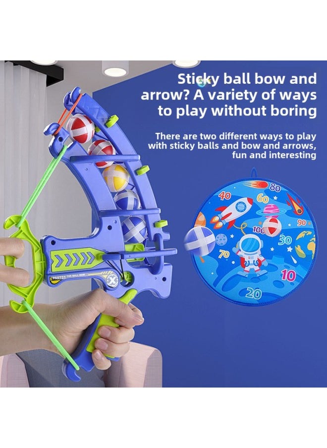 null - Children's Catapult Sticky Ball Baby's Indoor Dart Board Fun Catapult Throwing Bow And Arrow Toy Parent-Child Interactive Hair-Color:Slingshot + Target Plate [6 Balls]]-Specifications:Red Slingshot + Dinosaur Package - Image 1