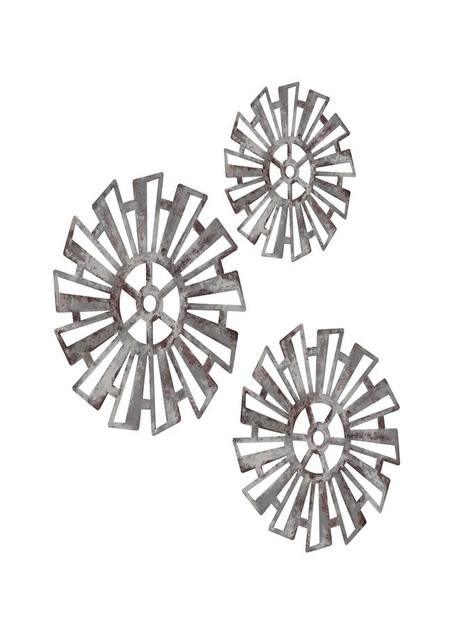 Sanwarm 3 Pieces Metal Wall Decor, Farmhouse Vintage Rustic Metal Wall Art Grey Western Hanging Decoration for Home Bathroom Living Room Bedroom Garden Office Housewarming Gifts - Image 1