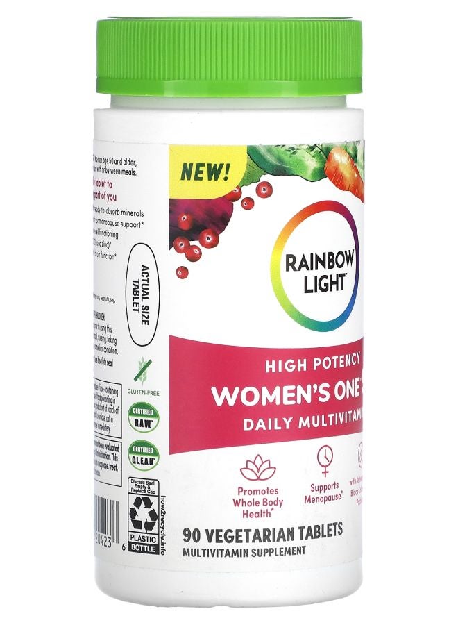 Rainbow Light فيتامينات متعددة يومية للنساء 50+ قوة عالية 90 قرص نباتي - Image 2