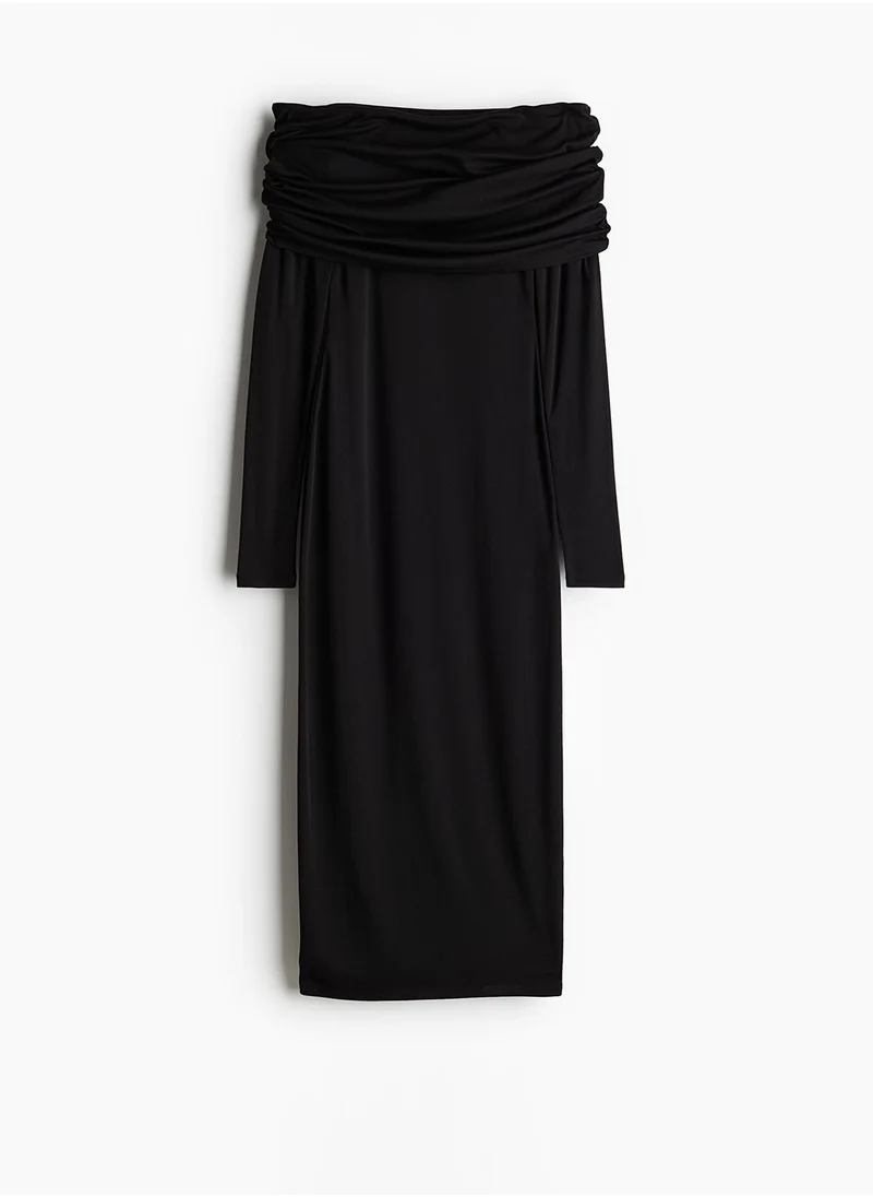 H&M Foldover-Edge Off-The-Shoulder Dress