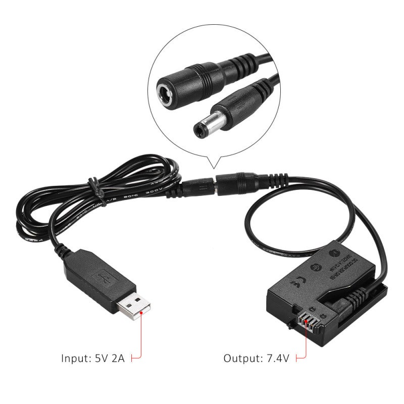 Dummy Battery Adapter: 1.5m Cable, Plug And Play, Multi-Protection Technology - USB Port, Dummy Battery for Canon EOS 550D, 600D, 650D, 700D DSLR Cameras - Image 5