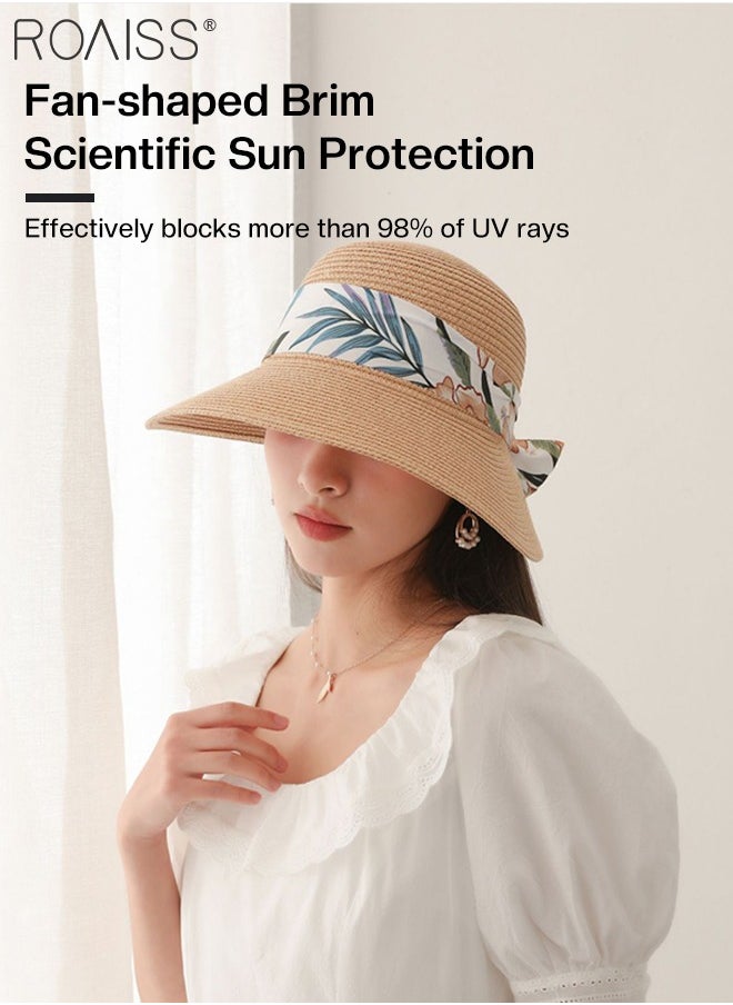 Women's Wide Brim Straw Hat with Ribbon, Summer Beach Adjustable Lightweight Foldable Straw Sun Hat with Bow Decor, Anti-UV for Outdoor Vacation Party - pzsku/Z038322974871D1DE80B6Z/45/_/1720775848/564efd23-0700-4263-b529-ced88e7f80ed