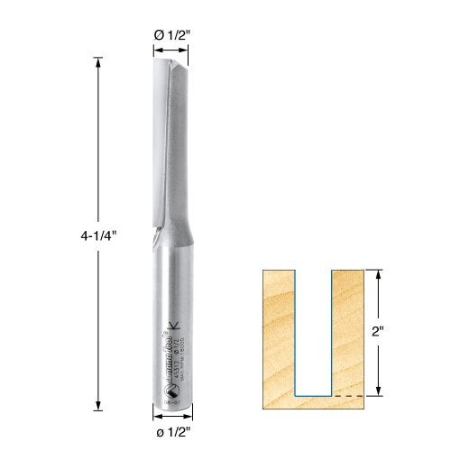 Amana Tool - 45312 Carbide Tipped Straight Plunge Single Flute High Production 1/2 Dia x 2 - Image 2