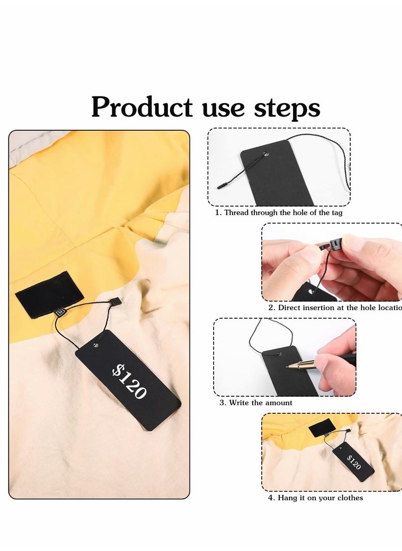 Excefore - Hang Tag String, 200 Pcs Black Gift Tags with String Large Price Tags with Black Hang Tag String Kraft Paper Gift Tags Product Tags for Price Tags, Clothes, Gift Bags, Easy and Fast to Attach - Image 1