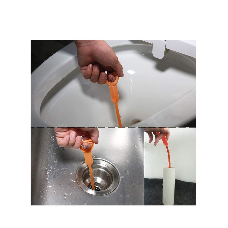 Zikra Drain Clog Remover, 3 Pack 19.6 Inch Snake Clog Remover Tool, Drain Cleaner Tool for Sink, Tube Drain Cleaning, Hair Clog Remover for Shower Kitchen Sink Bath Tub Bathroom. - Image 3