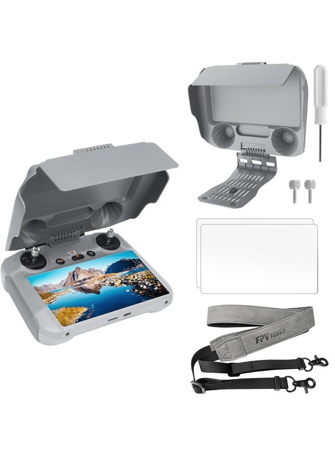 FPVtosky Rc 2 Controller More Protector Kit For Dji Mini 4 Pro Accessories Kit Includes Rc 2 Sun Hood Cover Rc 2 Lanyard Rc 2 Screen Protection X 2 Dji Rc 2 Accessories Dji Air 3 Accessories - Image 1