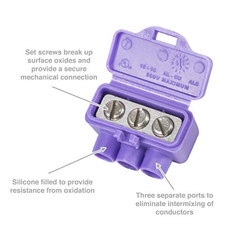 King Innovation 95125 AlumiConn Wire Connector, Pack of 25, Purple, 25 Count - Image 2