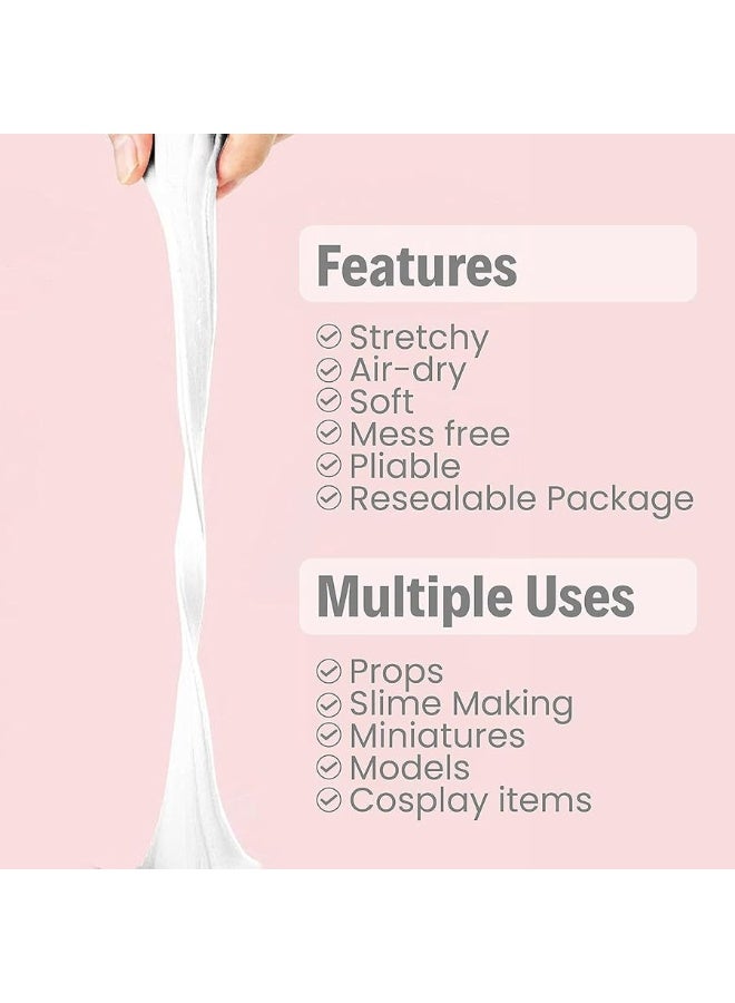BOHS White Foam Clay Basic - Squishy,Soft, Air Dry -for School Project,Cosplay,Fake Bake, Slime Supplies-100 Grams - Image 1