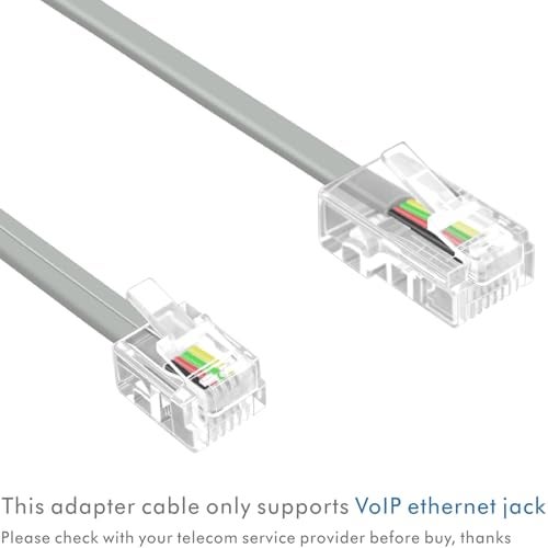 NECABLES 2Pack RJ45 to RJ11 Adapter Converter Cable 3ft RJ45 8P4C Male to RJ11 6P4C Male Gray - 3 Feet - Image 2