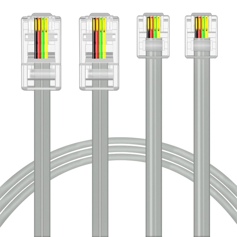 NECABLES 2Pack RJ45 to RJ11 Adapter Converter Cable 3ft RJ45 8P4C Male to RJ11 6P4C Male Gray - 3 Feet - Image 5
