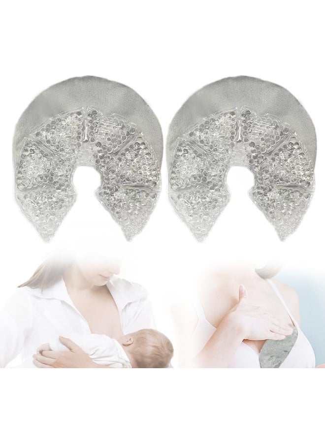 CONBELLA أكياس الثلج للثدي من كونبيلا، حزمة علاج الثدي للاحتقان، وسادات جل للرضاعة الساخنة والباردة لأساسيات الأمهات الجدد، هدية قابلة لإعادة الاستخدام لتخفيف انسداد القنوات، الألم، وتحسين تدفق الحليب - Image 1