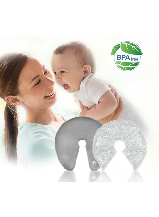 CONBELLA أكياس الثلج للثدي من كونبيلا، حزمة علاج الثدي للاحتقان، وسادات جل للرضاعة الساخنة والباردة لأساسيات الأمهات الجدد، هدية قابلة لإعادة الاستخدام لتخفيف انسداد القنوات، الألم، وتحسين تدفق الحليب - Image 2