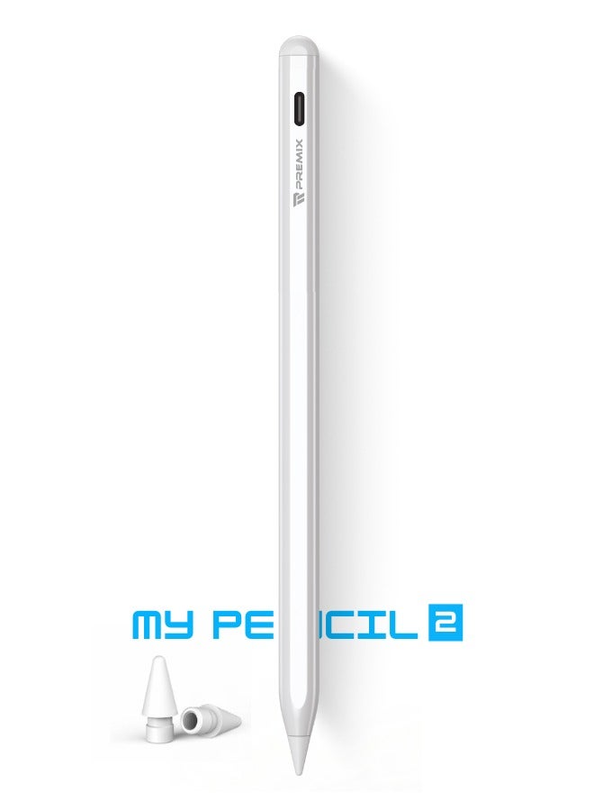 بريمكس قلم ايباد ماي بينسل 2 من بريمكس بتقنية الشحن اللاسلكي وراحة اليد وعرض نسبة الشحن من شاشة الايباد لاجهزة الايباد 2018 فما بعد - Image 1