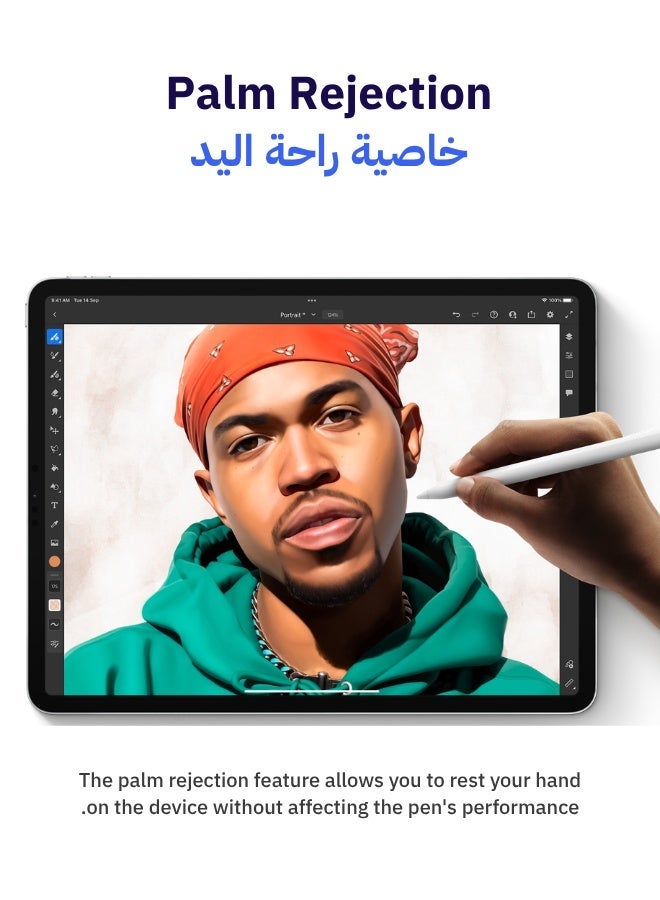 بريمكس قلم ايباد ستايلس ماي بينسل 2  بميزة راحة اليد وعرض نسبة الشحن من شاشة الايباد لاجهزة الايباد - Image 5