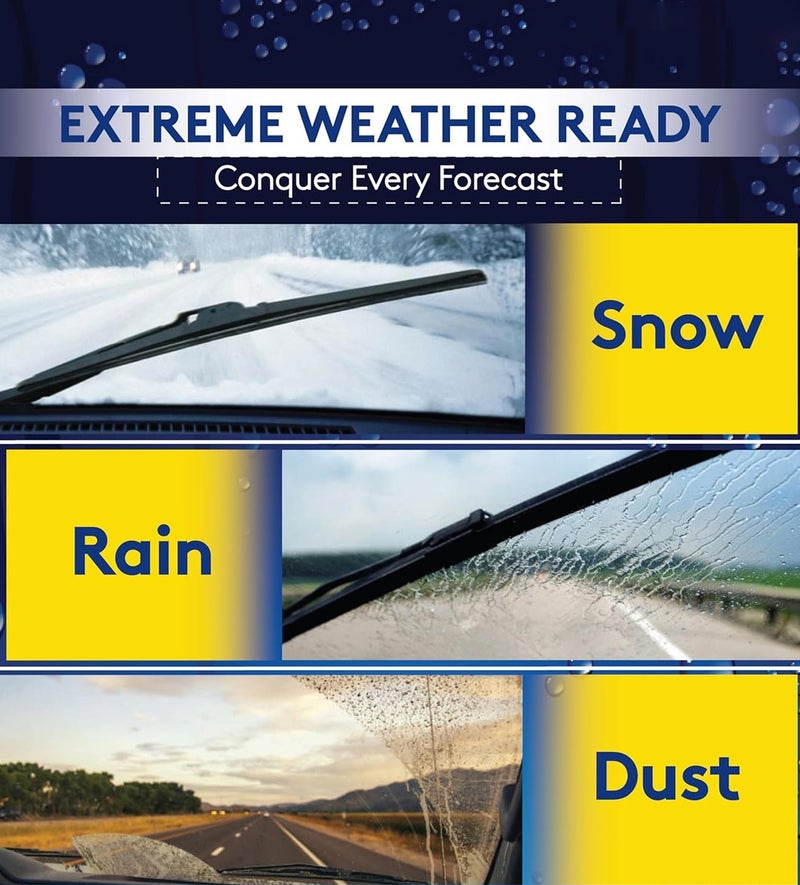 HANSA 14 Inch (360mm) All Weather Hybrid Windshield Wiper Blade, Silicone Coated Windshield Wiper, Universal Car Wiper Blade, Streak Free Quiet Wiping, Durable Rubber Wiper for Rain, Snow, Dust, Fog, Easy Install Replacement Wiper Blade for Cars, SUVs and Light Vehicles  Erpc WP 10228 . - Image 4