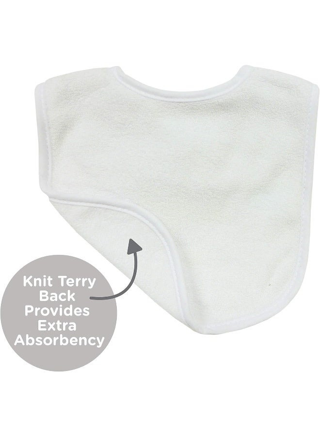 Neat Solutions 2-Ply Knit Terry Solid Color Feeder Bibs in White - 20 Pack - Image 4