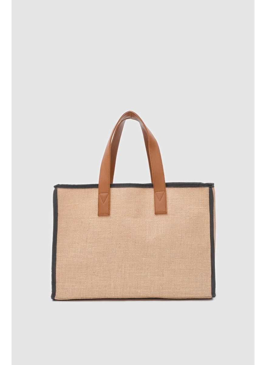 Shule Bags Arc x Large Wicker Brown Tote Bag  - Image 1