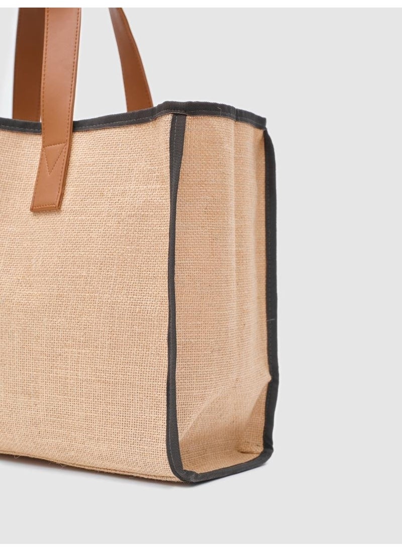 Shule Bags Arc x Large Wicker Brown Tote Bag  - Image 3
