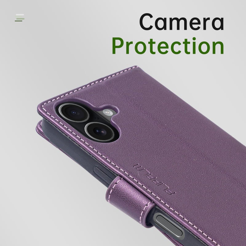 FLIPALM Wallet Case for iPhone 17 with Credit Card Holder,PU Leather Folio Flip Kickstand Protective Shockproof Cover for Apple 17 Phone Case (Purple, for iPhone 17-6.3'') - Image 5