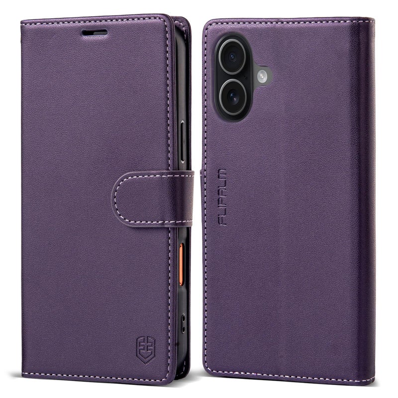 FLIPALM Wallet Case for iPhone 17 with Credit Card Holder,PU Leather Folio Flip Kickstand Protective Shockproof Cover for Apple 17 Phone Case (Purple, for iPhone 17-6.3'') - Image 1
