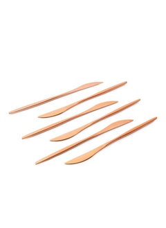 Life Smile 12-Piece Stainless Steel Dinner Knife Set in Rose Gold | The Perfect Way to Serve Up Your Favorite Meals with Elegance  - Image 2