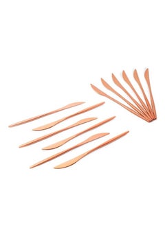 Life Smile 12-Piece Stainless Steel Dinner Knife Set in Rose Gold | The Perfect Way to Serve Up Your Favorite Meals with Elegance  - Image 1