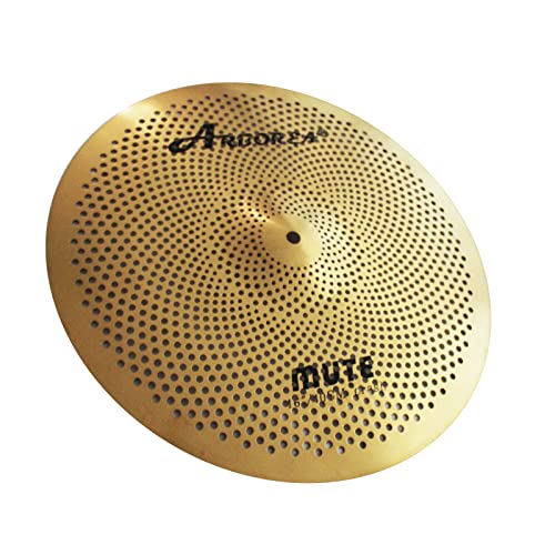 Arborea Mute Crash Cymbal 16 Inch Low Volume Crash Cymbal Golden Quiet Cymbal For Drmmer Practice - Image 2