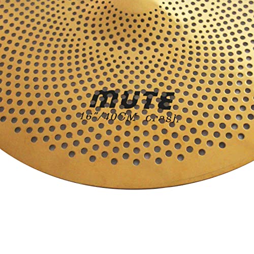 Arborea Mute Crash Cymbal 16 Inch Low Volume Crash Cymbal Golden Quiet Cymbal For Drmmer Practice - Image 3