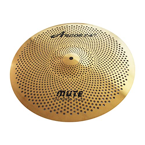 Arborea Mute Crash Cymbal 16 Inch Low Volume Crash Cymbal Golden Quiet Cymbal For Drmmer Practice - Image 5