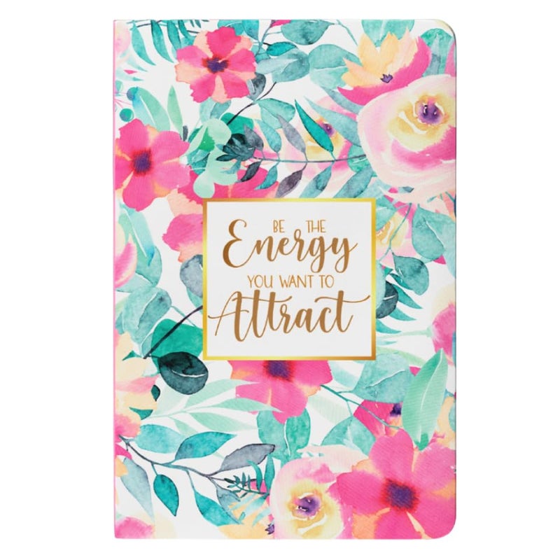 LAURET BLANC 12 Months Floral Undated Notebook Planner, 12 Monthly Spreads, 52 Weekly Spreads, Habit Tracker, Utility Pages, Paperback (Be The Energy You Want To Attract) - Image 1