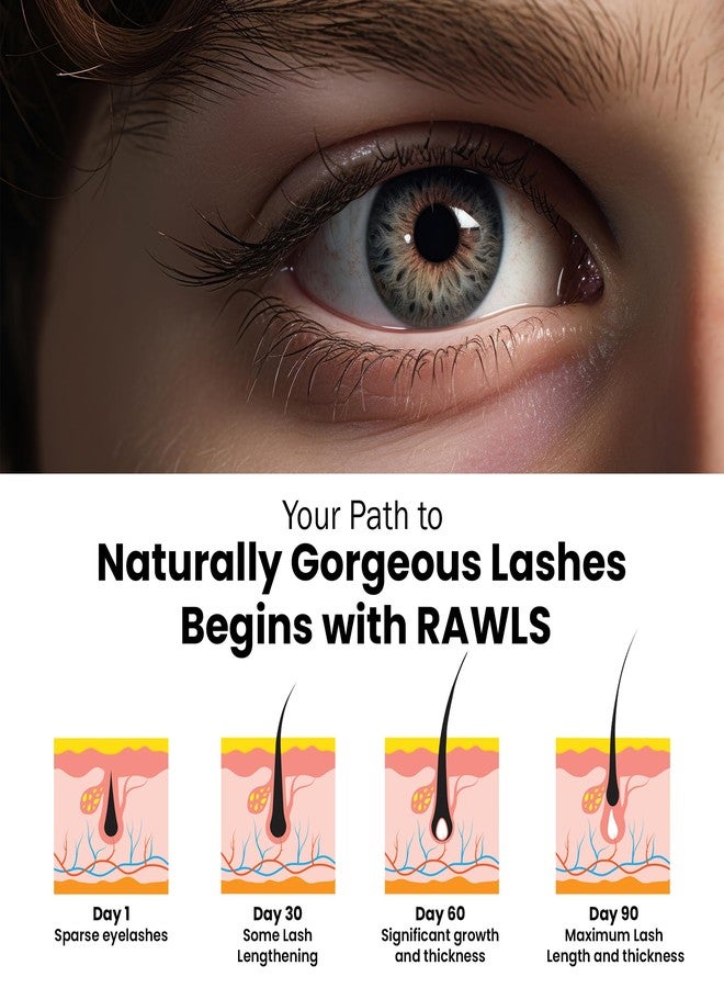 Rawls Eyelash & Eyebrow Growth Serum - Natural & Organic Lash Enhancer with Castor Oil, Almond Oil & Vitamins E for Longer, Fuller & Thicker Lashes & Brows - Safe for Sensitive Eyes - 5ml - Image 5