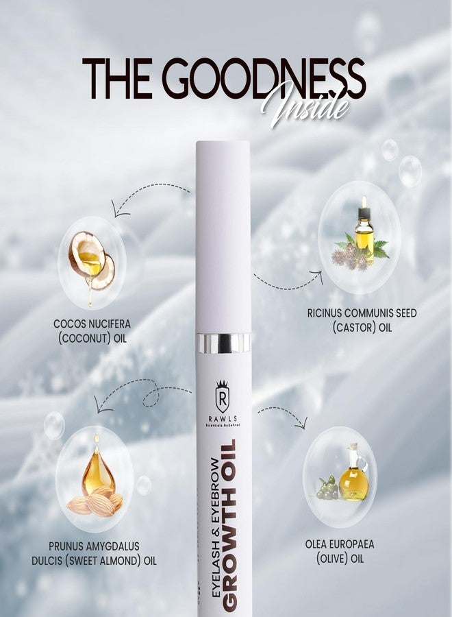 Rawls Eyelash & Eyebrow Growth Serum - Natural & Organic Lash Enhancer with Castor Oil, Almond Oil & Vitamins E for Longer, Fuller & Thicker Lashes & Brows - Safe for Sensitive Eyes - 5ml - Image 3