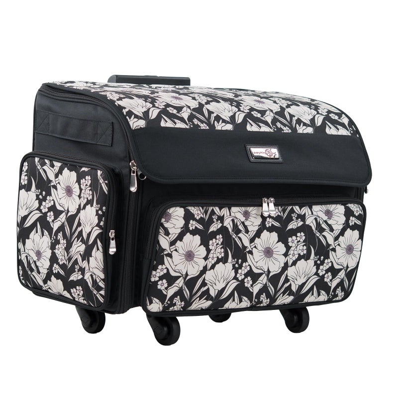 Everything Mary XL Rolling Sewing Machine Case â€“ Artistic Floral Craft Bag with 4 Wheels â€“ Portable Organizer - Image 1