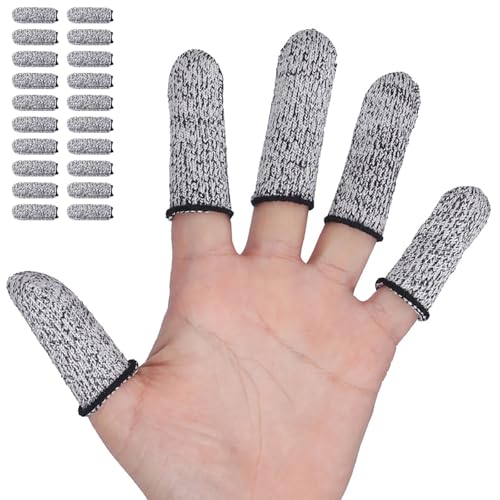 YUISI 20Pcs Cut Resistant Finger Protector for Cutting Vegetables, Gardening, Pruning, Carving, Planting – Reusable Finger Cots, Finger Sleeves, Anti-Slip Finger Guards, Finger Covers for Kitchen - Image 1