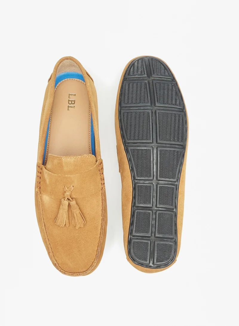 ال بي ال من شو اكسبرس Men Solid Slip-On Moccasins with Tassel Detail