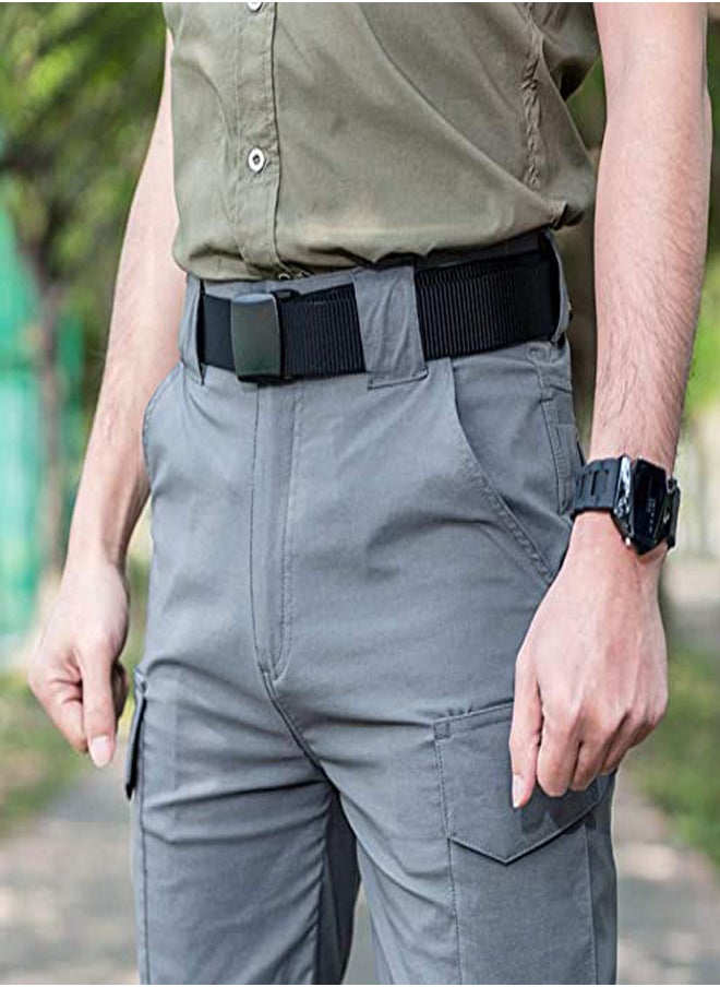 Generic - 5 Pieces Nylon Belts for Men with Webbing Canvas Outdoor Webbing with Plastic Buckle for Men's Father Boys Birthday Gifts Black-Khaki-Army Green-Navy Blue-Grey - Image 1