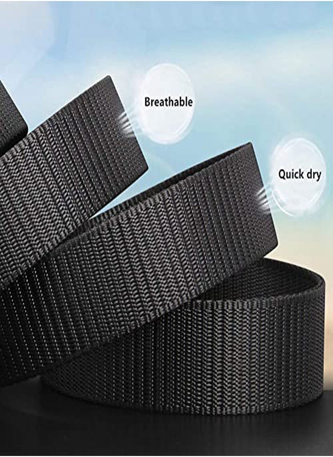 Generic - 5 Pieces Nylon Belts for Men with Webbing Canvas Outdoor Webbing with Plastic Buckle for Men's Father Boys Birthday Gifts Black-Khaki-Army Green-Navy Blue-Grey - Image 1