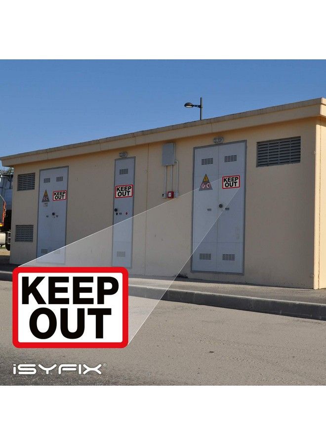 iSYFIX Keep Out Sign Stickers 2 Pack 10X7 Inch Premium Selfadhesive Vinyl Laminated For Uv Weather Scratch Water & Fade Resistance Indoor & Outdoor  - Image 5